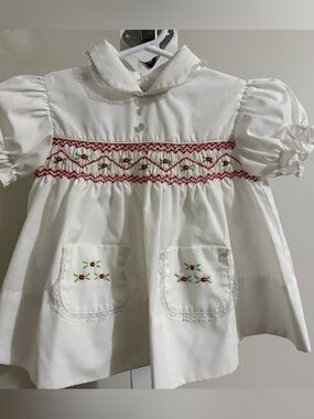 Vintage Baby Togs Hand Embroidered Smocked Dress